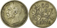 Danish West Indies 10 Cents, 50 Bit Christian IX, Copenhagen, EF(40-4... -