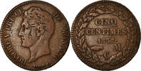 Monaco 5 Centimes, Cinq Coin, Honore V, Cast Brass -