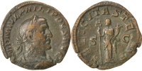 Sestertius Coin, Philip I, Copper, Cohen:44 -
