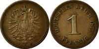 GERMANY - EMPIRE Pfennig Coin, Wilhelm I, Stuttgart, Copper -