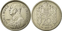 Monaco 20 Francs, Vingt Coin, Louis II, Poissy -