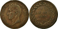 Monaco 5 Centimes, Cinq Coin, Honore V, Copper -