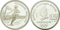 France 100 Francs Coin, Patinage, Silver, KM:972, Gadoury:C3 -