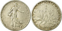France Franc Coin, Semeuse, Paris, Silver, KM:844.1 -