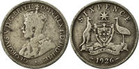 Australia Sixpence Coin, George V, Silver, KM:25 -