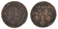 France Liard Coin, Louis XIV, Liard de France au buste âgé, troisième type -