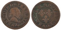 France Double Tournois Coin, Paris, Copper, Duplessy:1152a -