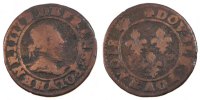 France Double Tournois Coin, Paris, Copper, Duplessy:1152a -