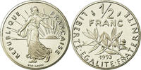 France 1/2 Franc Coin, Semeuse, Paris, Proof, Nickel -