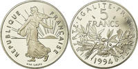 France 5 Francs Coin, Semeuse, Paris, Proof, Nickel Clad -