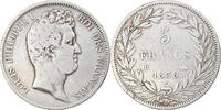 France 5 Francs Coin, Louis-Philippe, Rouen, Silver -