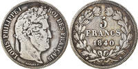 France 5 Francs Coin, Louis-Philippe, Bordeaux, Silver -