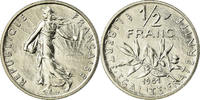 France 1/2 Franc Coin, Semeuse, Paris, Nickel, KM:931.1 -