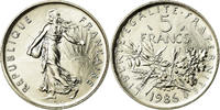 France 5 Francs Coin, Semeuse, Paris, Nickel Clad -