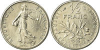 France 1/2 Franc Coin, Semeuse, Paris, Nickel, KM:931.1 -