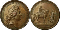 France Medaille Louis XIV, The King's generosity on his travels, Copper -