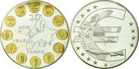 France Medal 10 ans de l'Euro, Copper Plated Silver -
