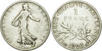 France Franc Coin, Semeuse, Silver, Gadoury:467 -