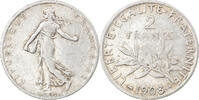 France 2 Francs Coin, Semeuse, Paris, Silver, KM:845.1 -