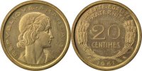 France 20 Centimes Coin, Aluminium-Bronze, Gadoury:326 -
