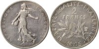France 2 Francs Coin, Semeuse, Silver, Gadoury:532 -