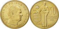 Monaco 50 Centimes Coin, Cupro-Aluminium, Gadoury:148 -