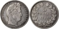 France 5 Francs Coin, Louis-Philippe, Lille, Silver -