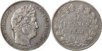 France 5 Francs Coin, Louis-Philippe, Lille, Silver -