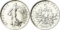 France 5 Francs Coin, Semeuse, Paris, Nickel Clad -