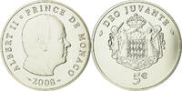 Monaco 5 Euro Prince Albert, BU, Silver, Gadoury:MC199 -
