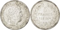 France 5 Francs Coin, Louis-Philippe, Rouen, Silver -
