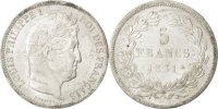 France 5 Francs Coin, Louis-Philippe, Rouen, Silver -