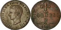 Italian States 2 Tornesi NAPLES, Francesco II, Copper, KM:374 -