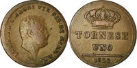 ITALIAN STATES Tornese Coin, NAPLES, Ferdinando II, Copper -