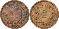 Switzerland 2 Rappen Coin, Bern, Bronze, KM:4.2a -