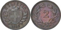 Switzerland 2 Rappen Coin, Bern, Bronze, KM:4.2 -
