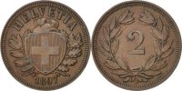 Switzerland 2 Rappen Coin, Bern, Bronze, KM:4.2 -