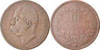 Italy 10 Centesimi Coin, Umberto I, Rome, Copper, KM:27.2 -