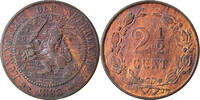 Netherlands 2-1/2 Cent Coin, William III, Bronze, KM:108.1 -