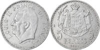 Monaco 5 Francs Coin, Louis II, Paris, Aluminum, KM:122 -