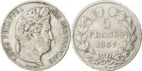 France 5 Francs Coin, Louis-Philippe, Lille, Silver -