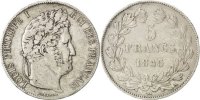 France 5 Francs Coin, Louis-Philippe, Paris, Silver -