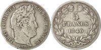France 5 Francs 1840 A Coin, Louis-Philippe, Paris, Silver S+ 36.40 £  +  4.30 £ shipping
