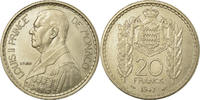 Monaco 20 Francs, Vingt Coin, Louis II, Poissy -