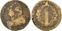 France 2 Sols Coin, 2 sols françois, Strasbourg, Bronze -