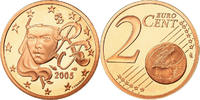 France 2 Euro Cent Proof, Copper Plated Steel, KM:1283 -