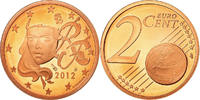 France 2 Euro Cent Proof, Copper Plated Steel, KM:1283 -