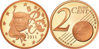 France 2 Euro Cent Proof, Copper Plated Steel, KM:1283 -