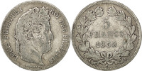 France 5 Francs Coin, Louis-Philippe, Rouen, Silver -