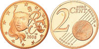 France 2 Euro Cent Proof, Copper Plated Steel, KM:1283 -